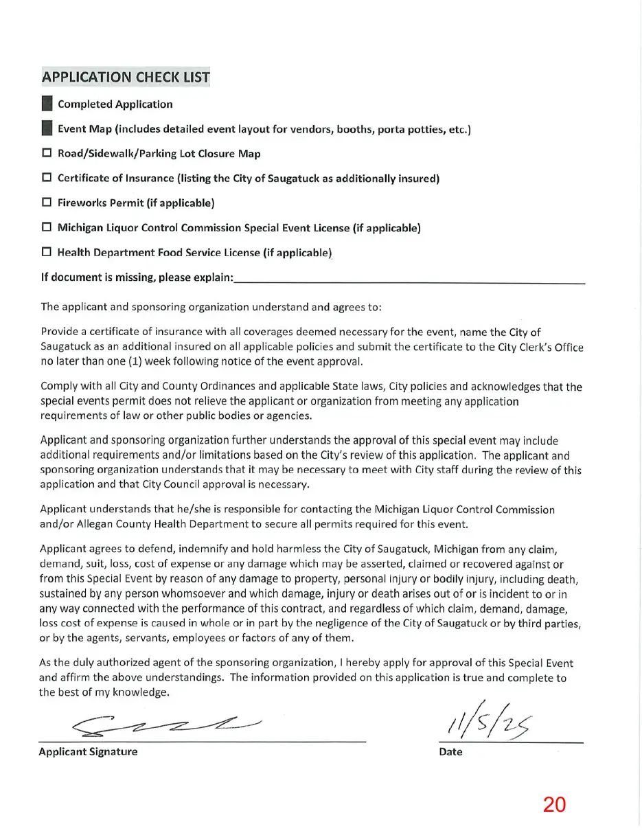 Page 20 of the packet, a scanned page