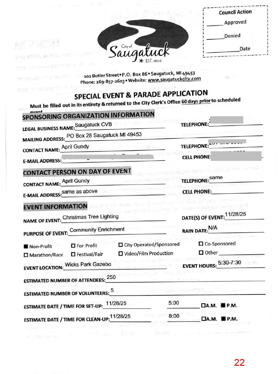 Page 22 of the packet, a scanned page