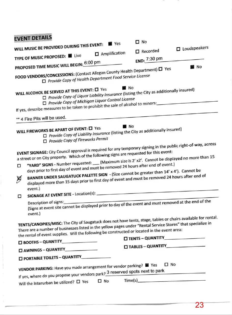 Page 23 of the packet, a scanned page