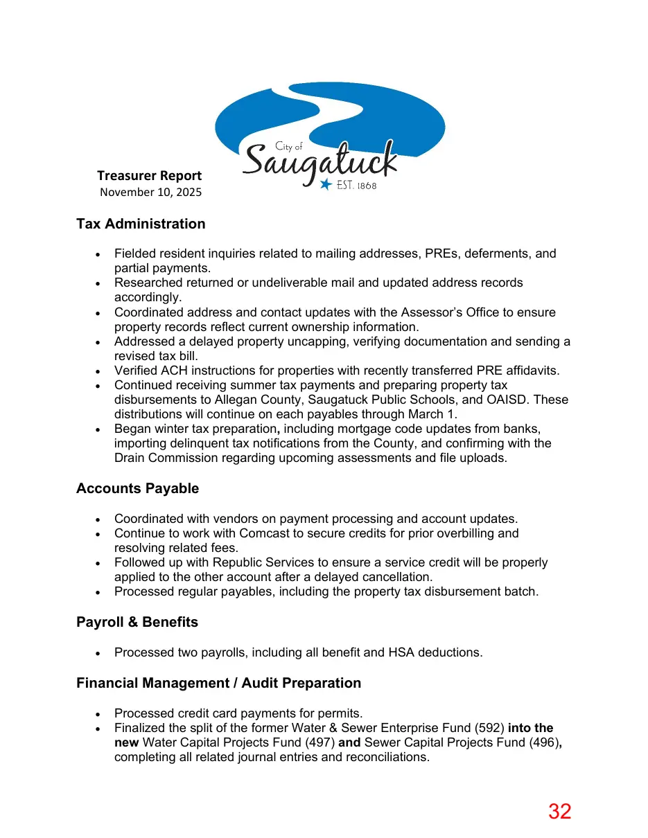 Page 32 of the packet; its text follows