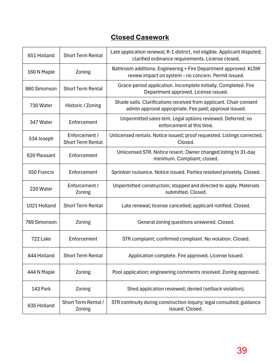 Page 39 of the packet; its text follows