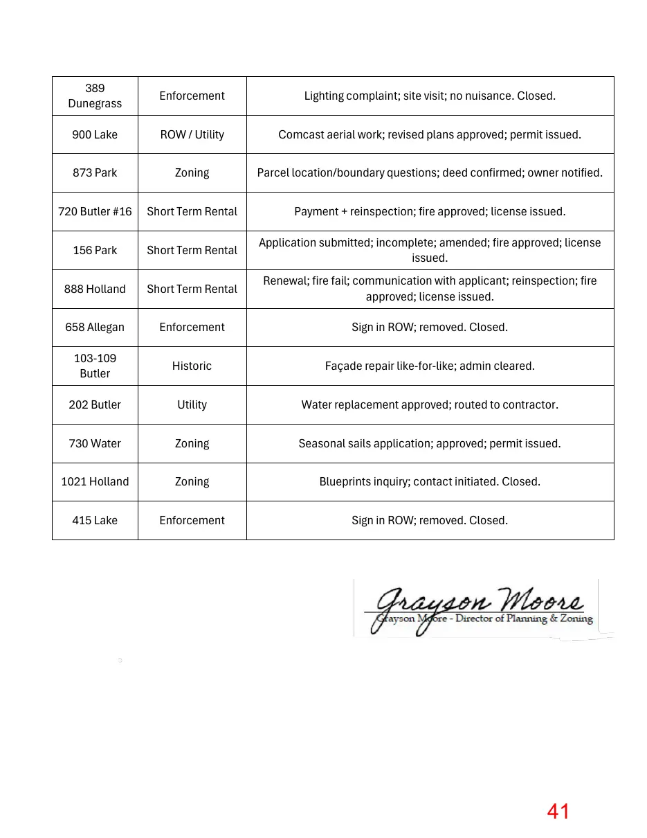 Page 41 of the packet; its text follows