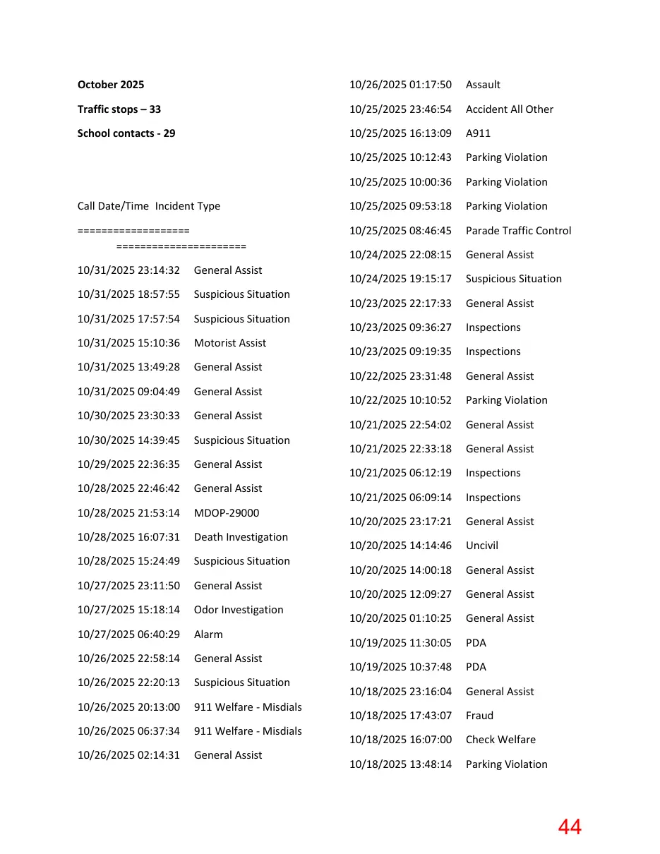 Page 44 of the packet; its text follows