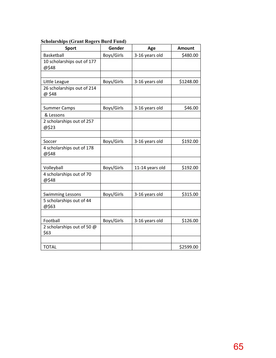 Page 65 of the packet; its text follows