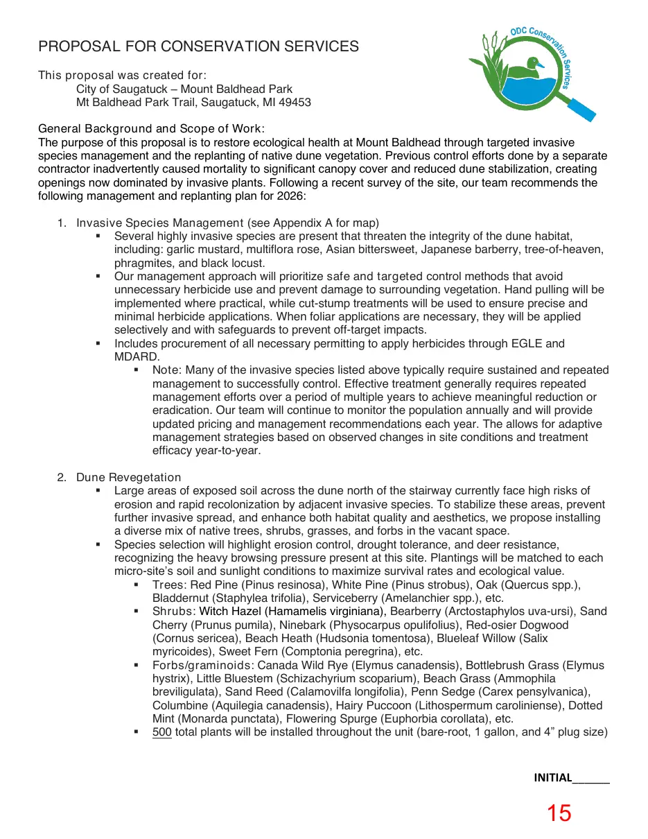 Page 15 of the packet; its text follows
