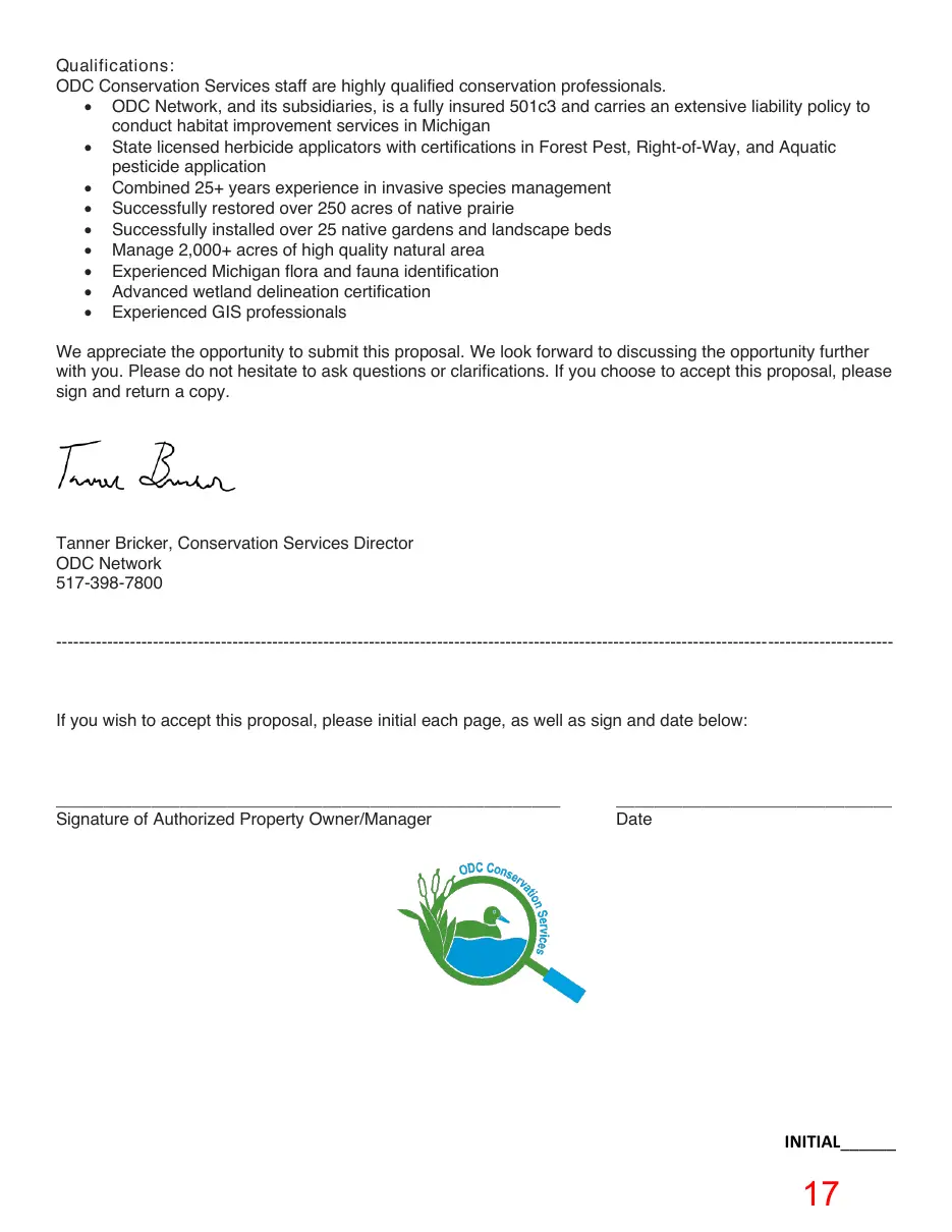 Page 17 of the packet; its text follows
