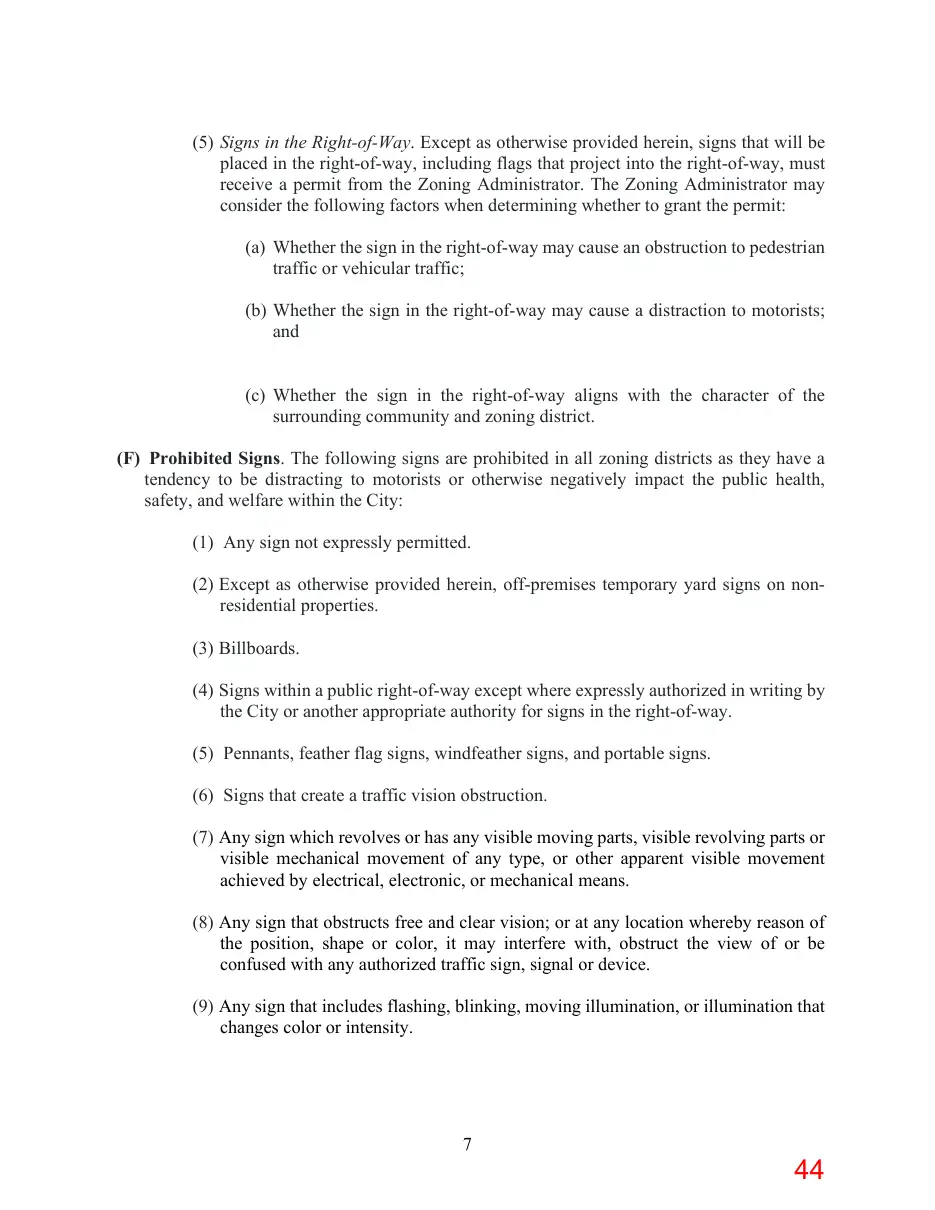 Page 44 of the packet; its text follows