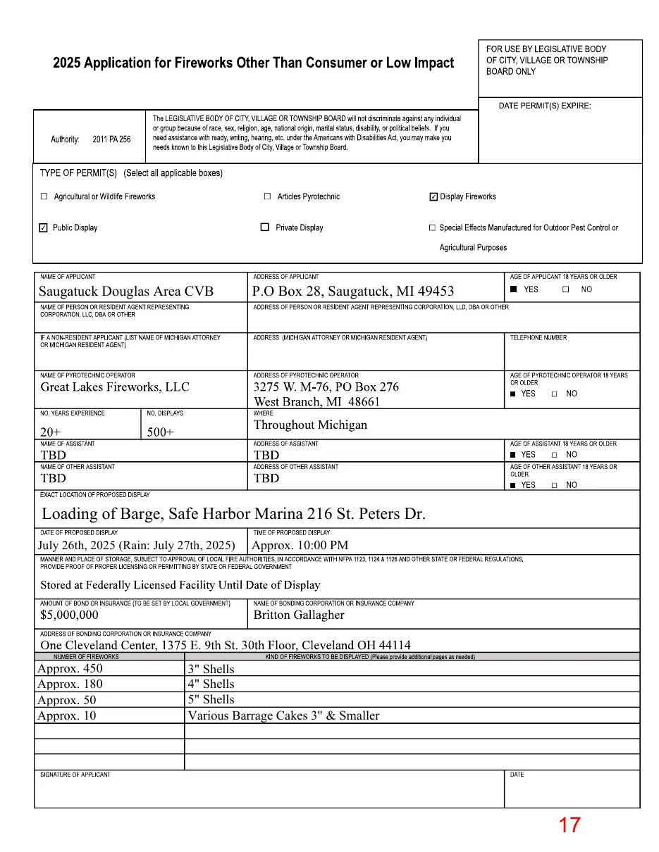 Page 17 of the packet; its text follows