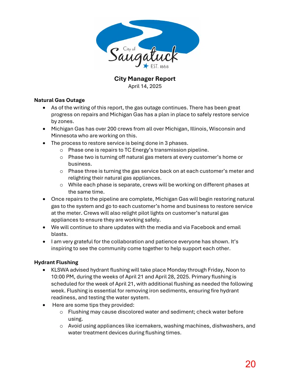Page 20 of the packet; its text follows
