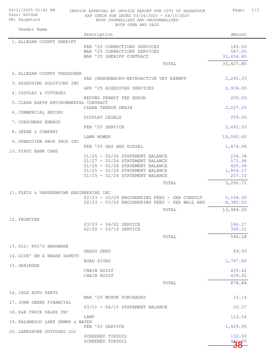 Page 38 of the packet; its text follows