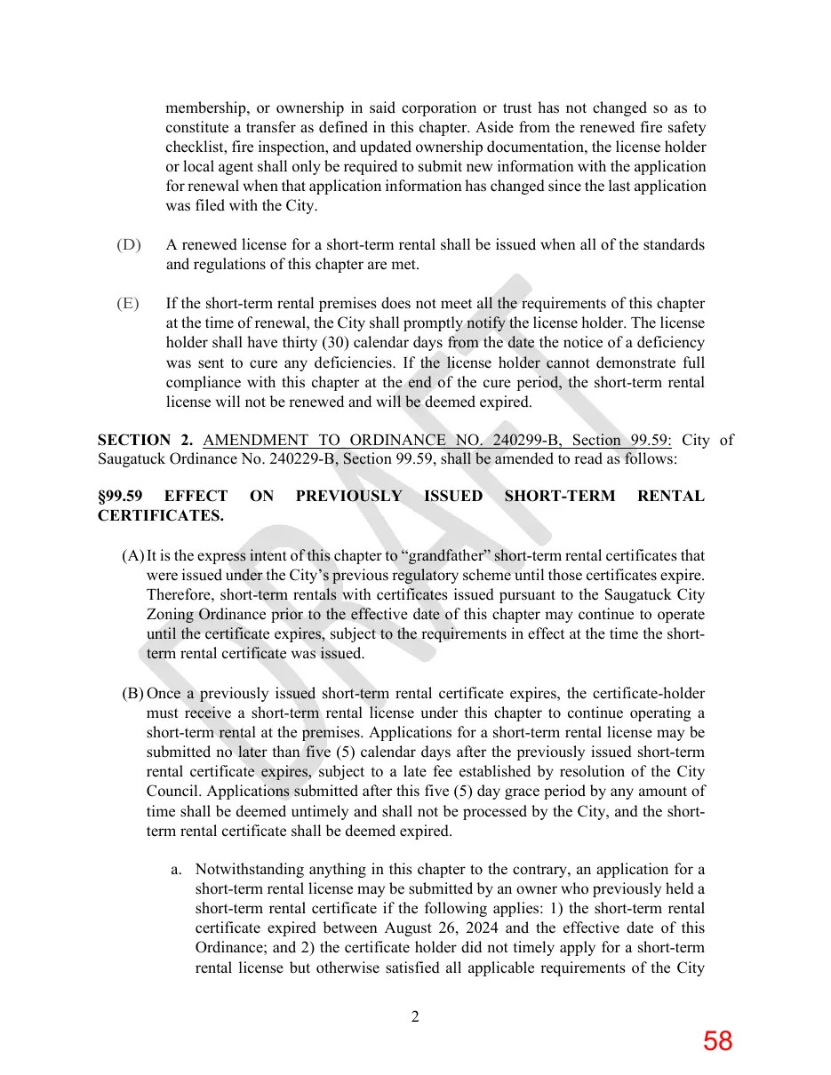 Page 58 of the packet; its text follows