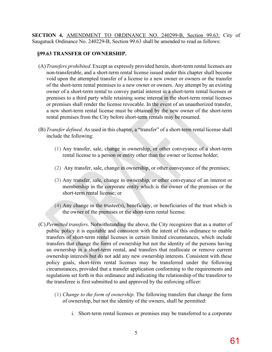 Page 61 of the packet; its text follows