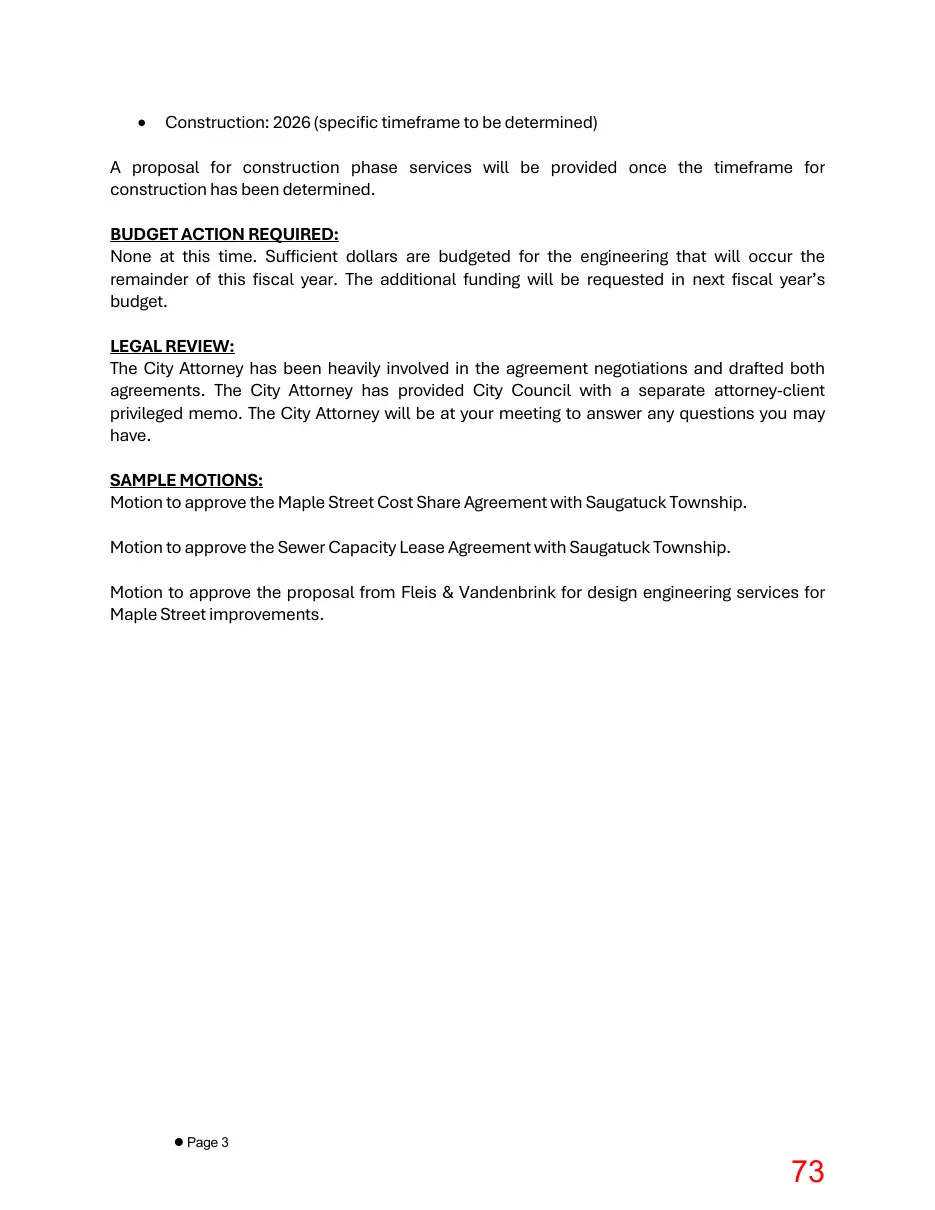 Page 73 of the packet; its text follows