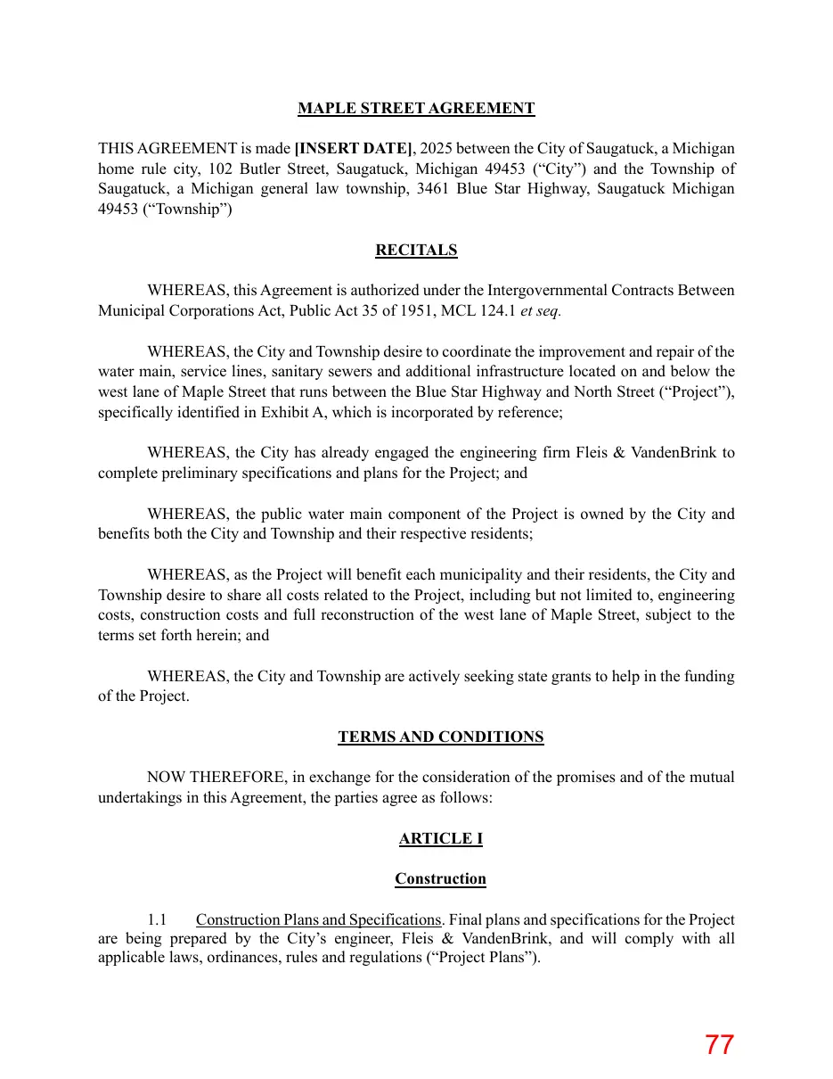 Page 77 of the packet; its text follows