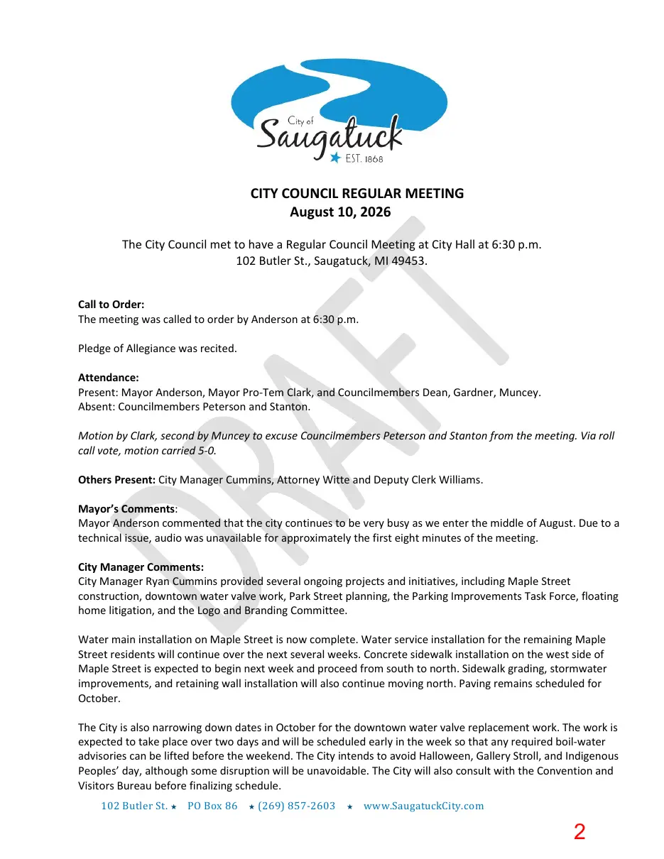 Page 2 of the packet; its text follows