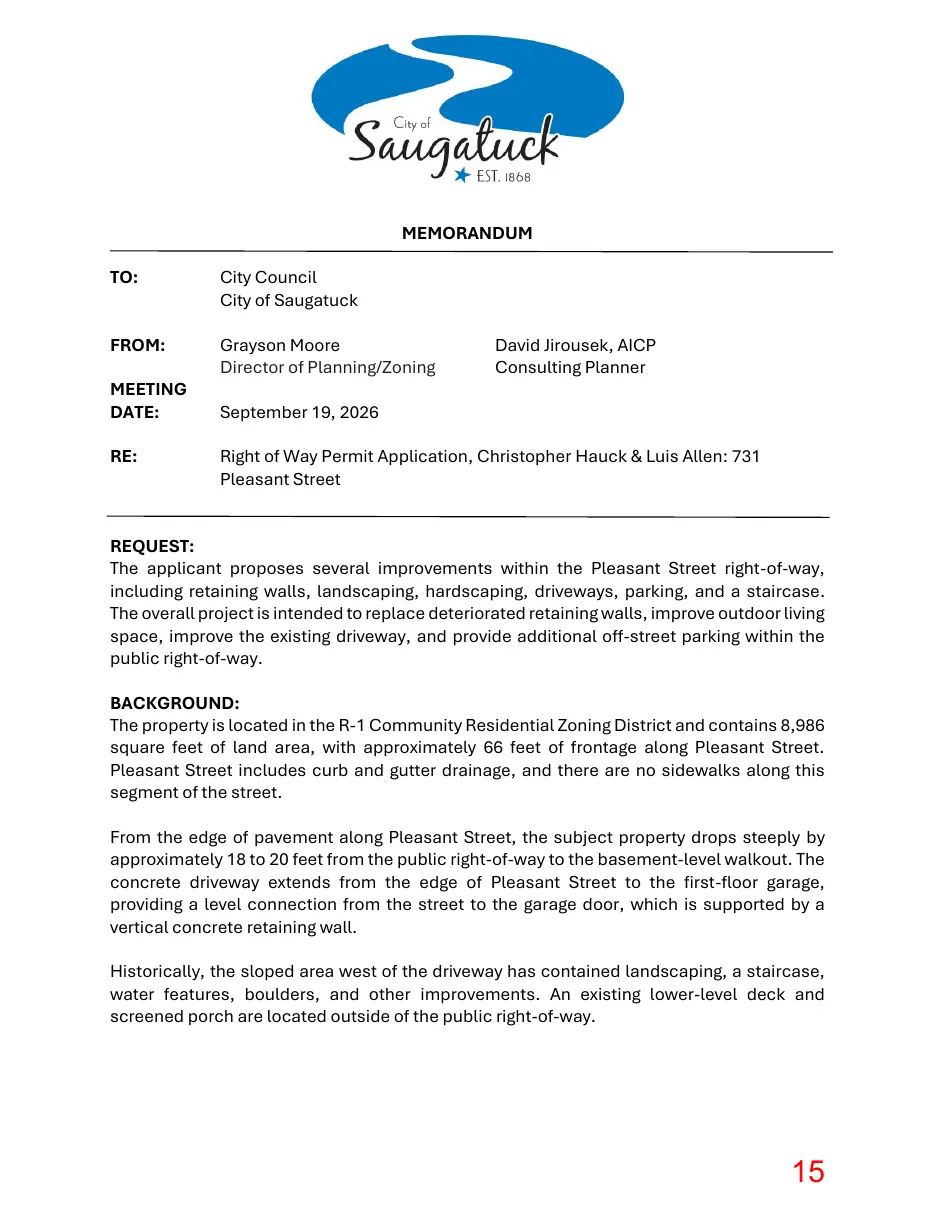 Page 15 of the packet; its text follows