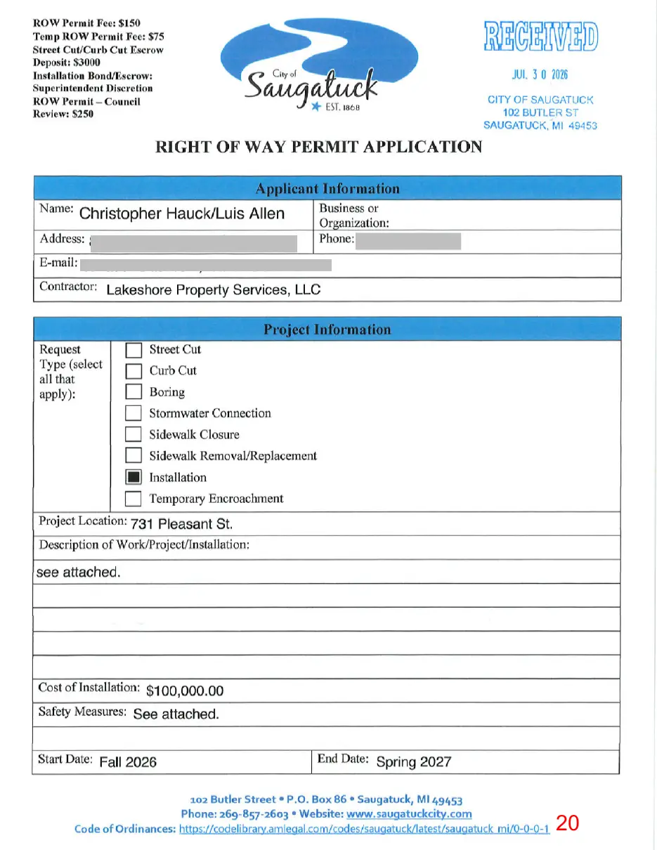 Page 20 of the packet, a scanned page