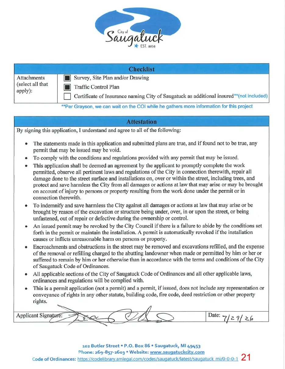 Page 21 of the packet, a scanned page
