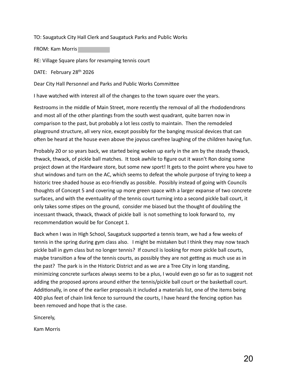 Page 20 of the packet; its text follows