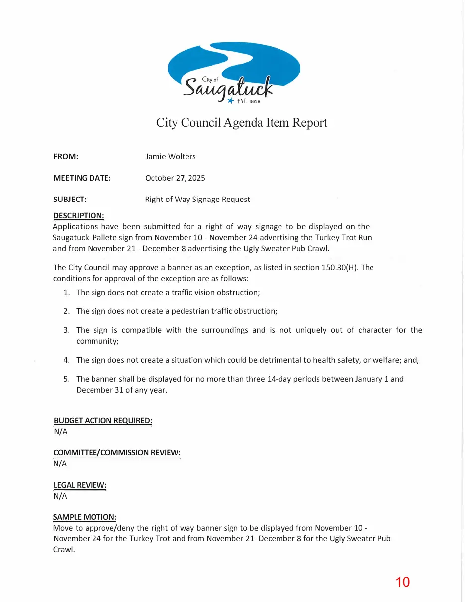 Page 10 of the packet; its text follows
