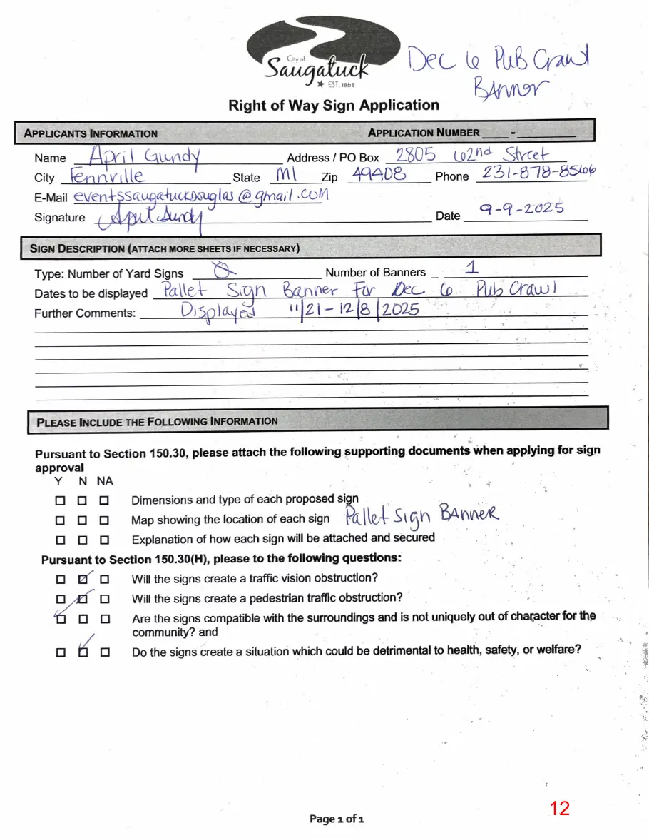 Page 12 of the packet, a scanned page