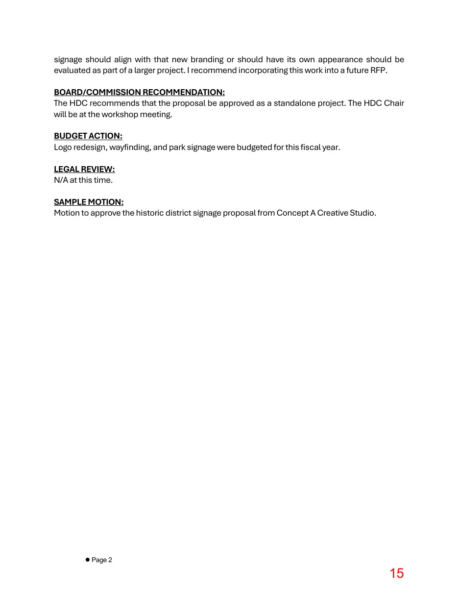 Page 15 of the packet; its text follows