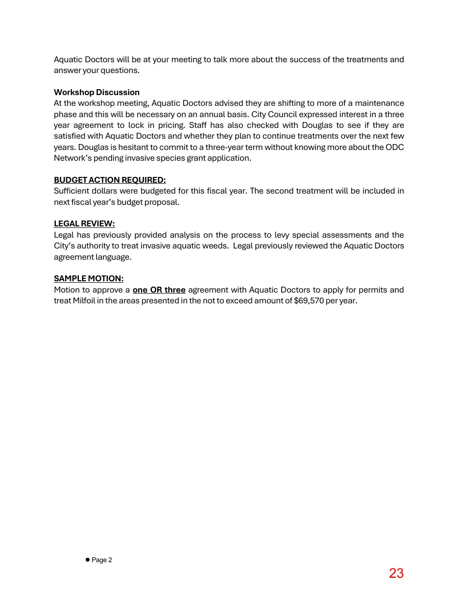 Page 23 of the packet; its text follows