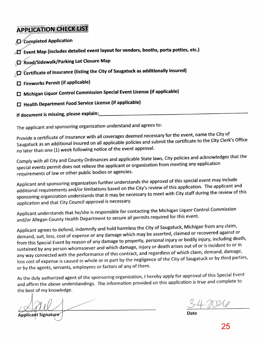 Page 25 of the packet; its text follows