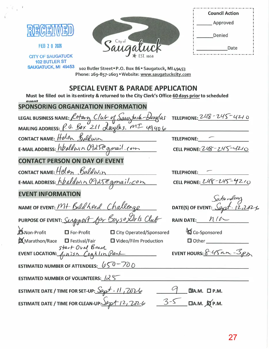 Page 27 of the packet, a scanned page