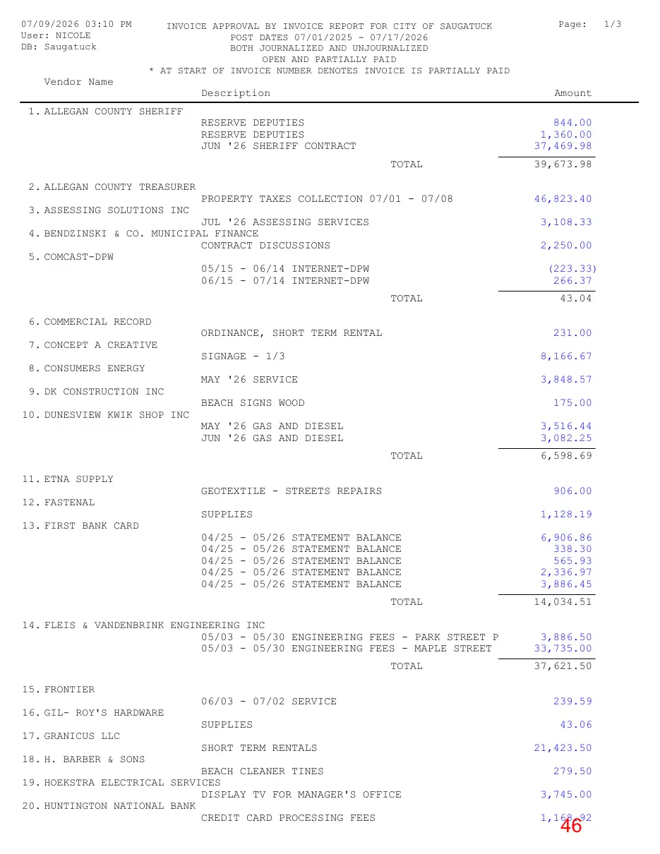 Page 46 of the packet; its text follows