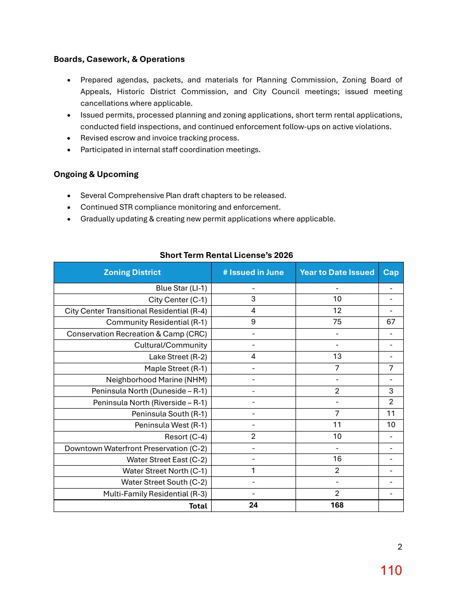 Page 110 of the packet; its text follows