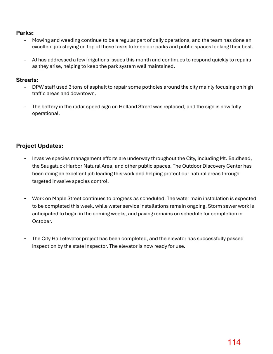 Page 114 of the packet; its text follows