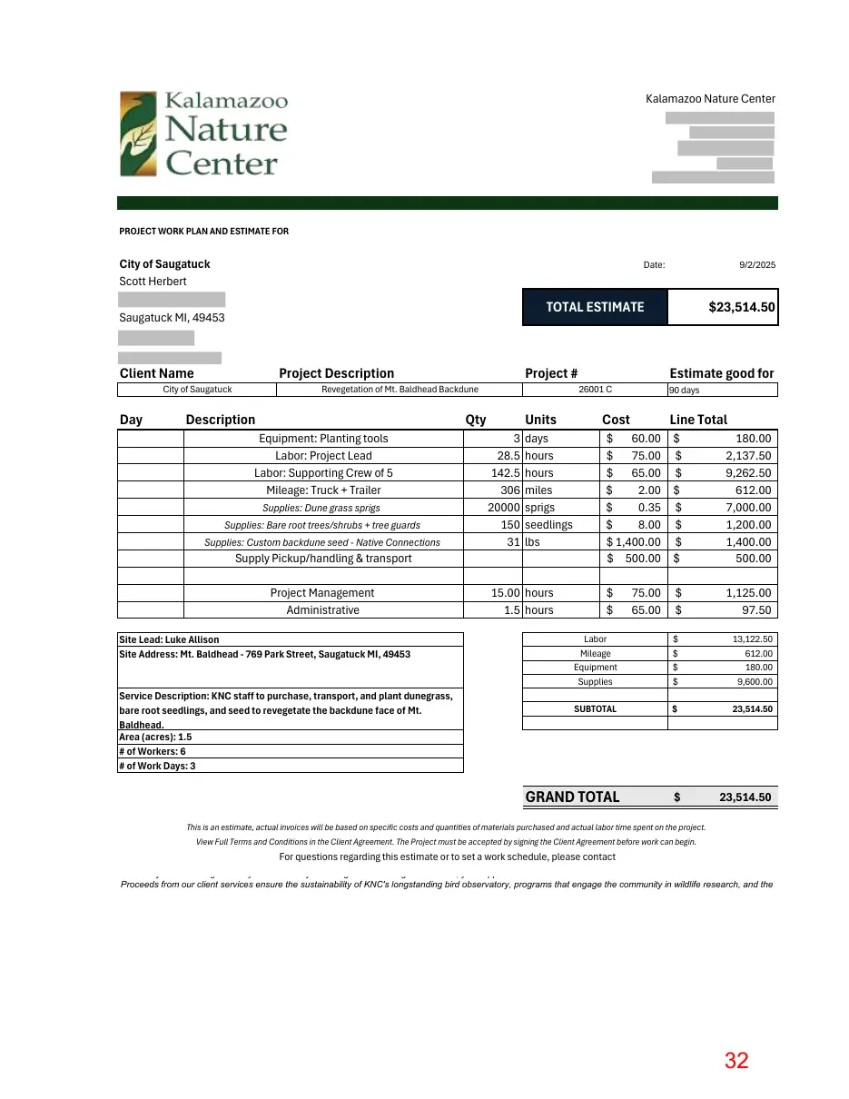 Page 31 of the packet; its text follows