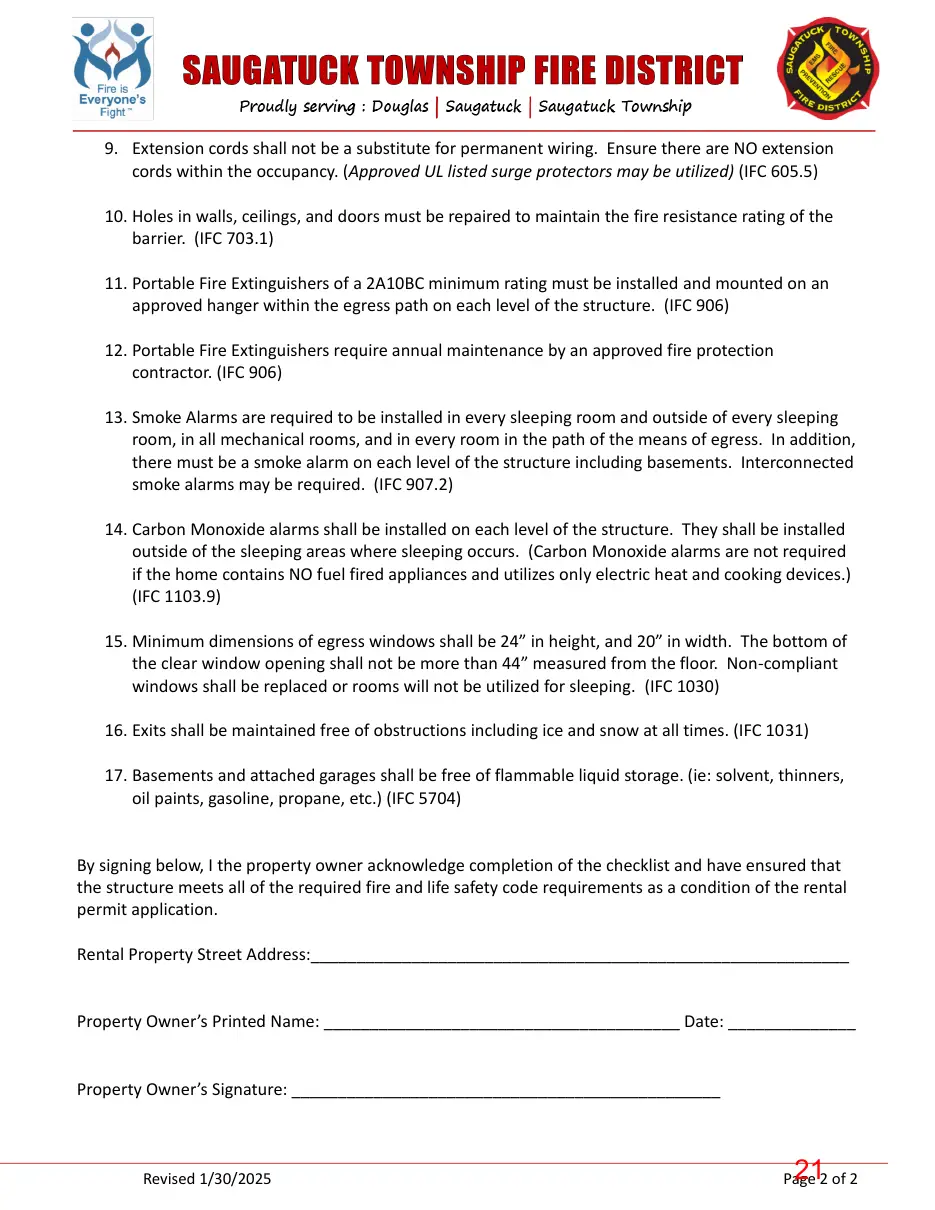 Page 21 of the packet; its text follows