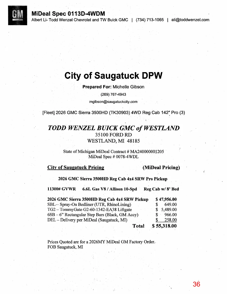 Page 36 of the packet, a scanned page
