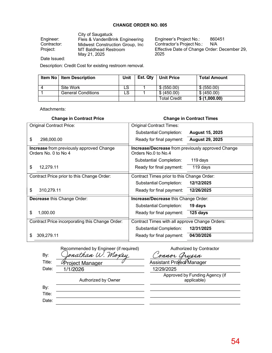 Page 54 of the packet; its text follows