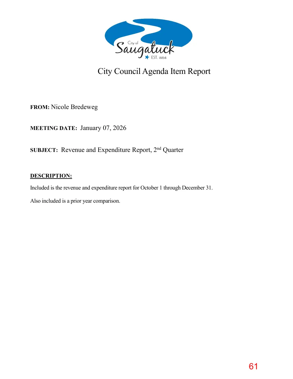 Page 61 of the packet; its text follows