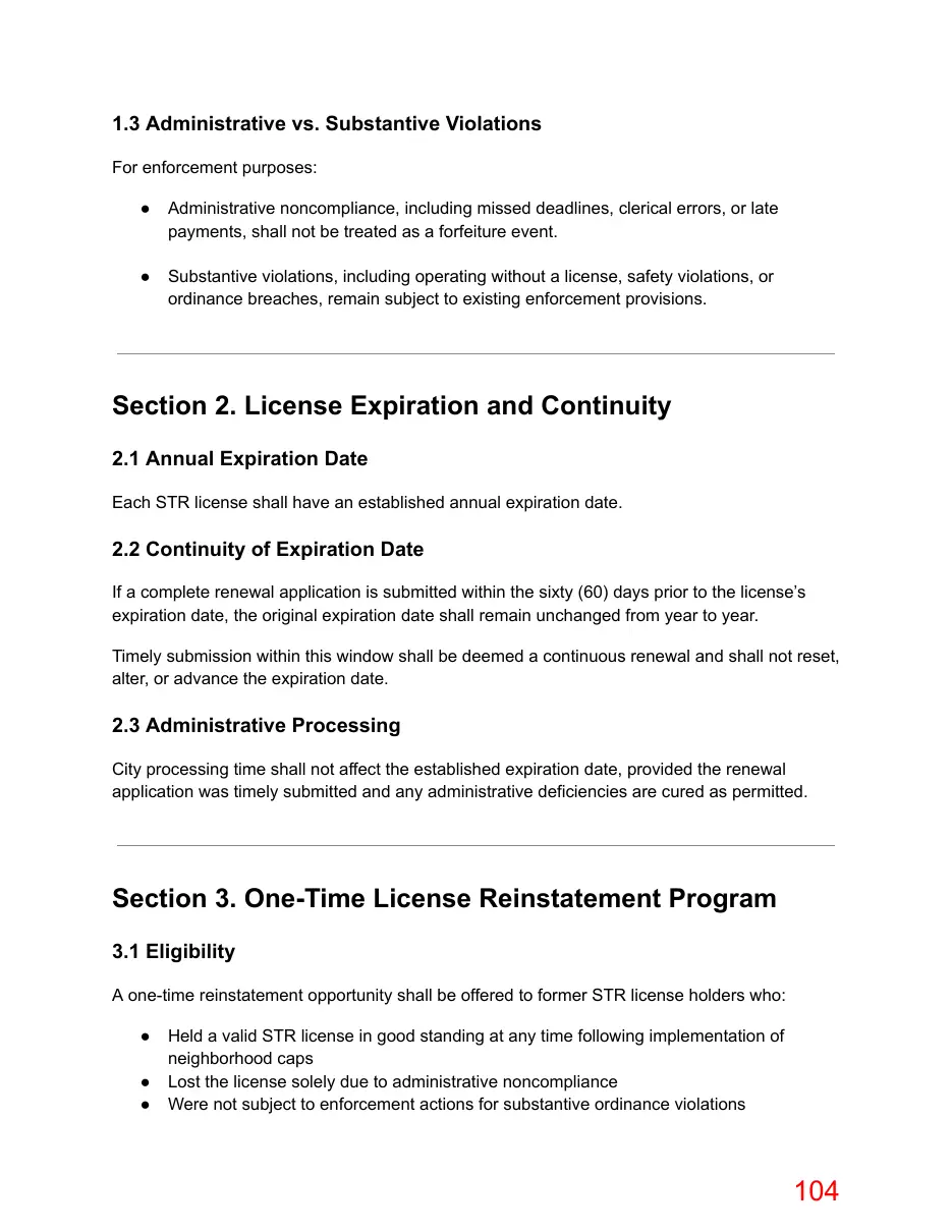 Page 104 of the packet; its text follows