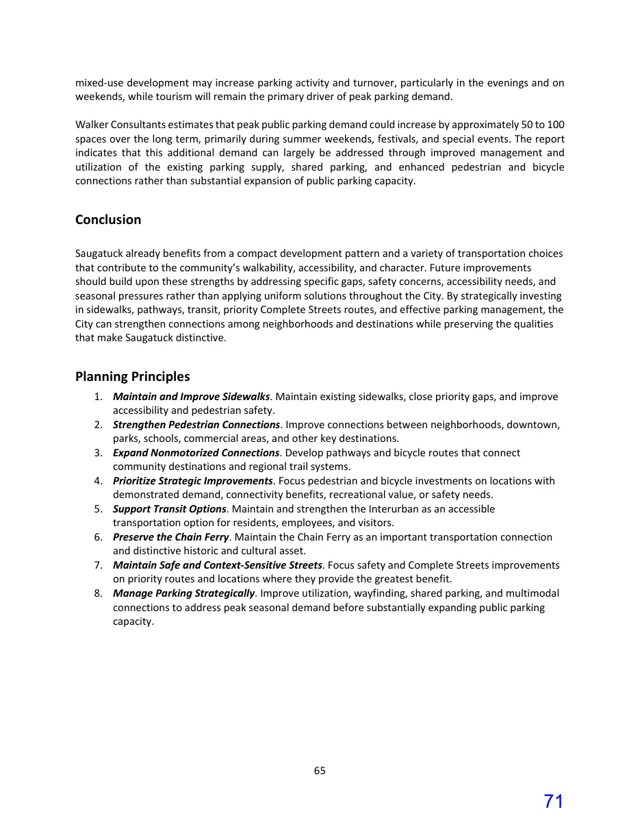 Page 71 of the packet; its text follows