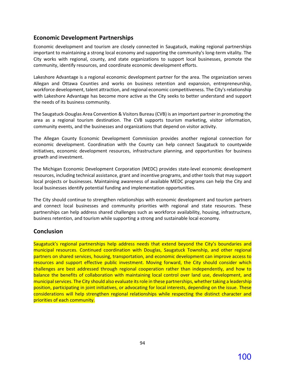 Page 100 of the packet; its text follows