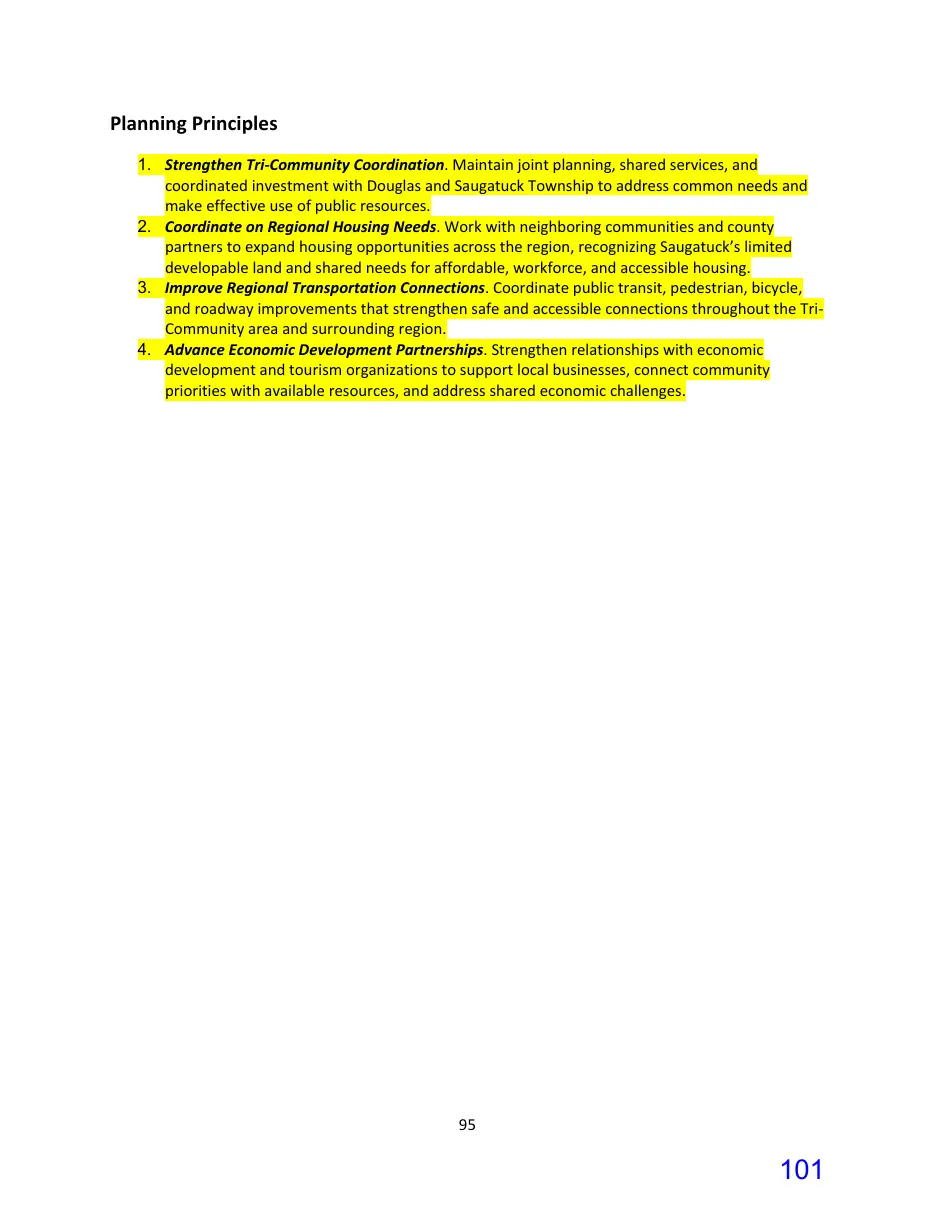 Page 101 of the packet; its text follows