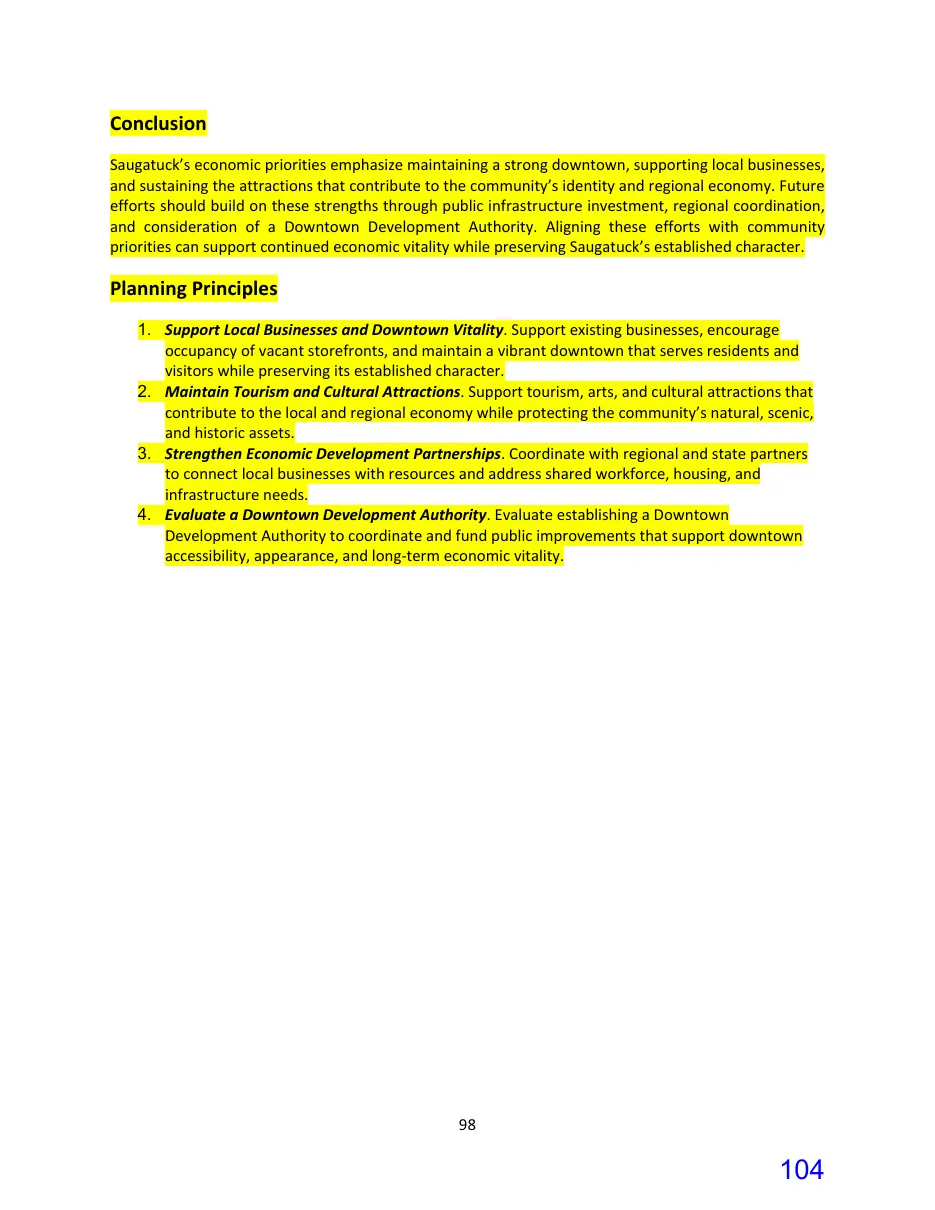 Page 104 of the packet; its text follows
