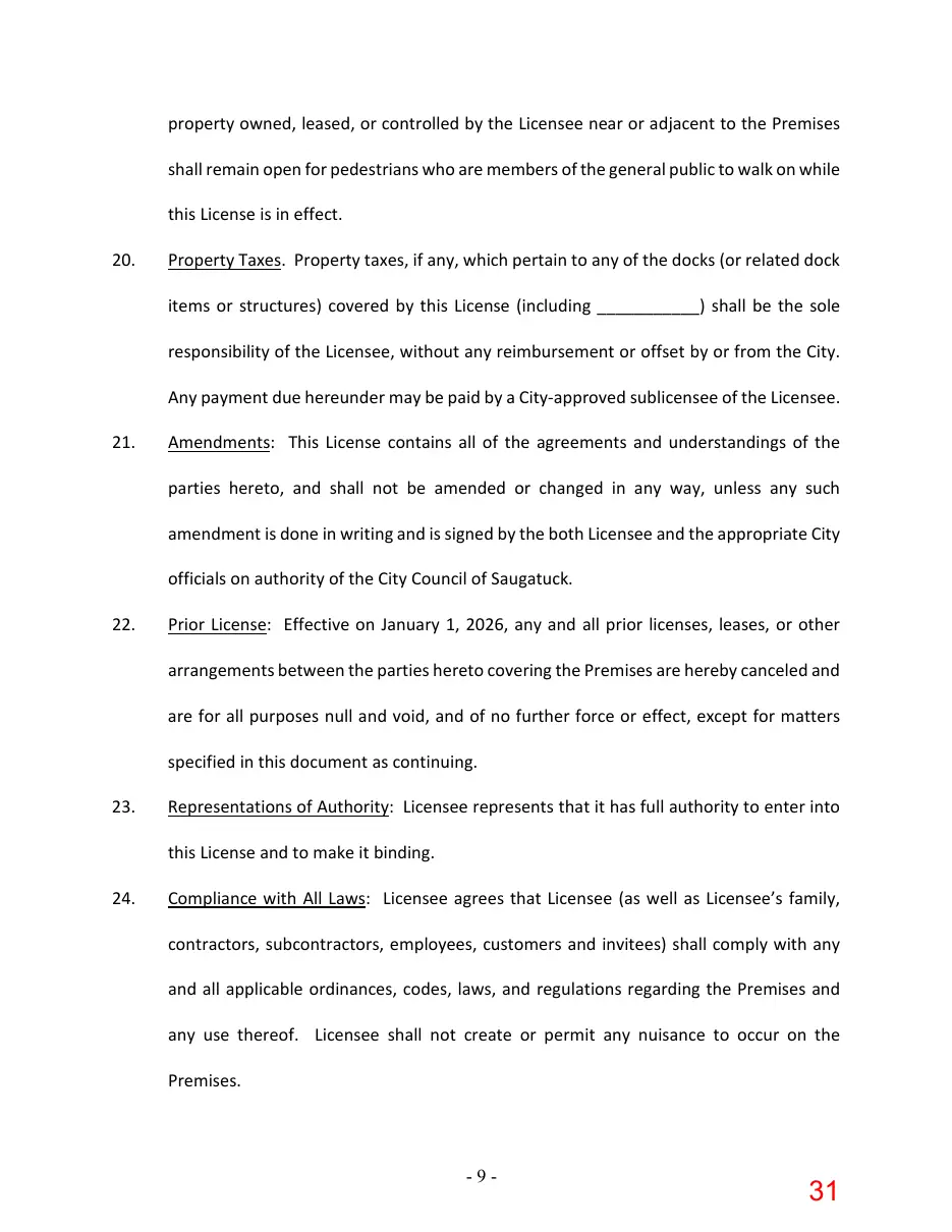Page 31 of the packet; its text follows