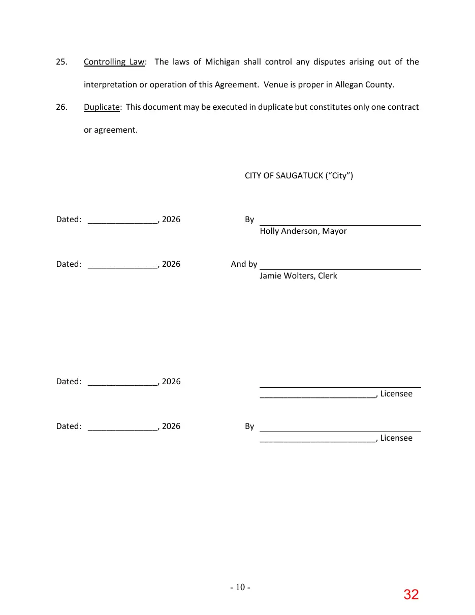Page 32 of the packet; its text follows