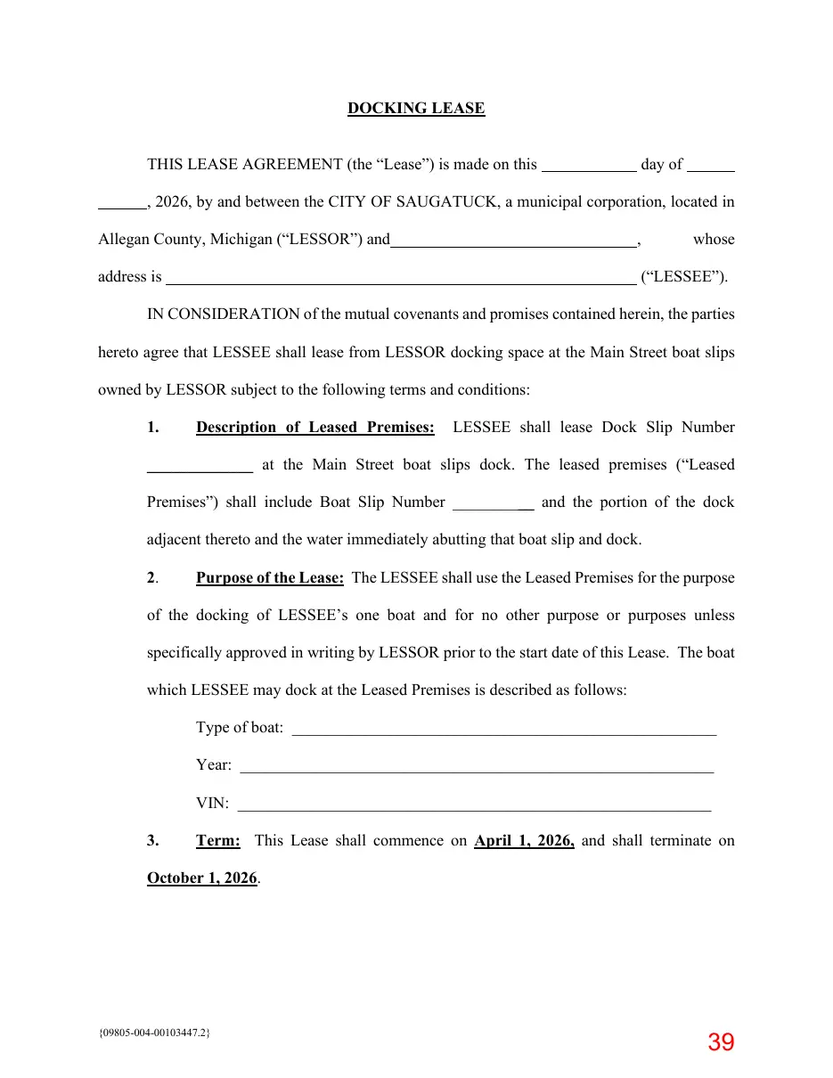 Page 39 of the packet; its text follows
