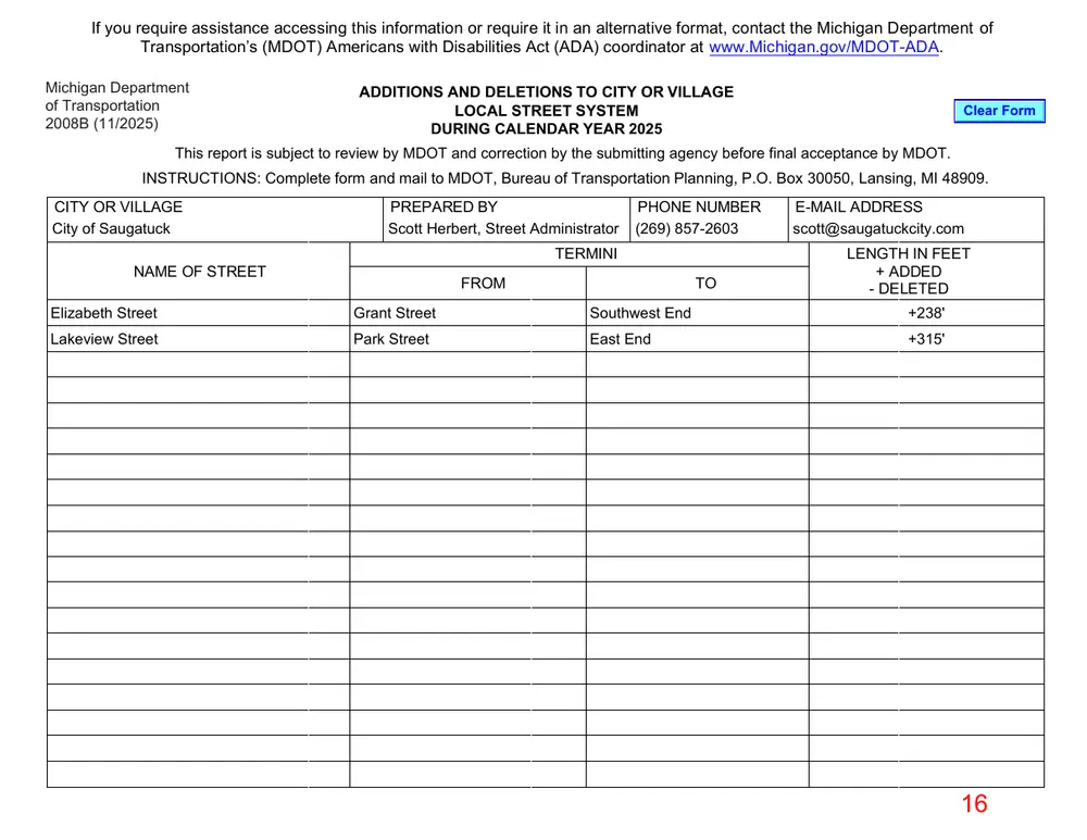 Page 16 of the packet; its text follows