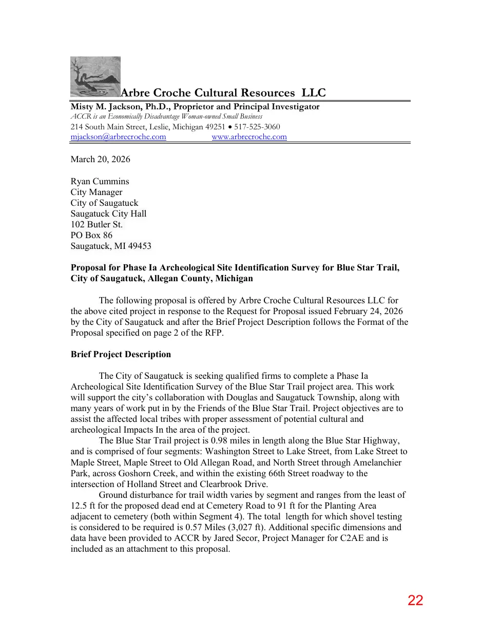 Page 22 of the packet; its text follows