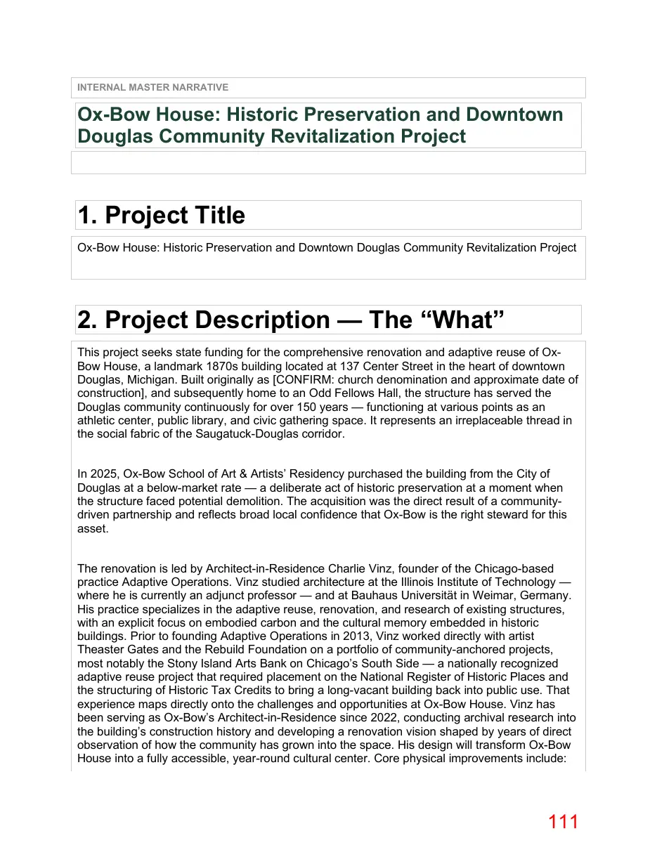 Page 111 of the packet; its text follows