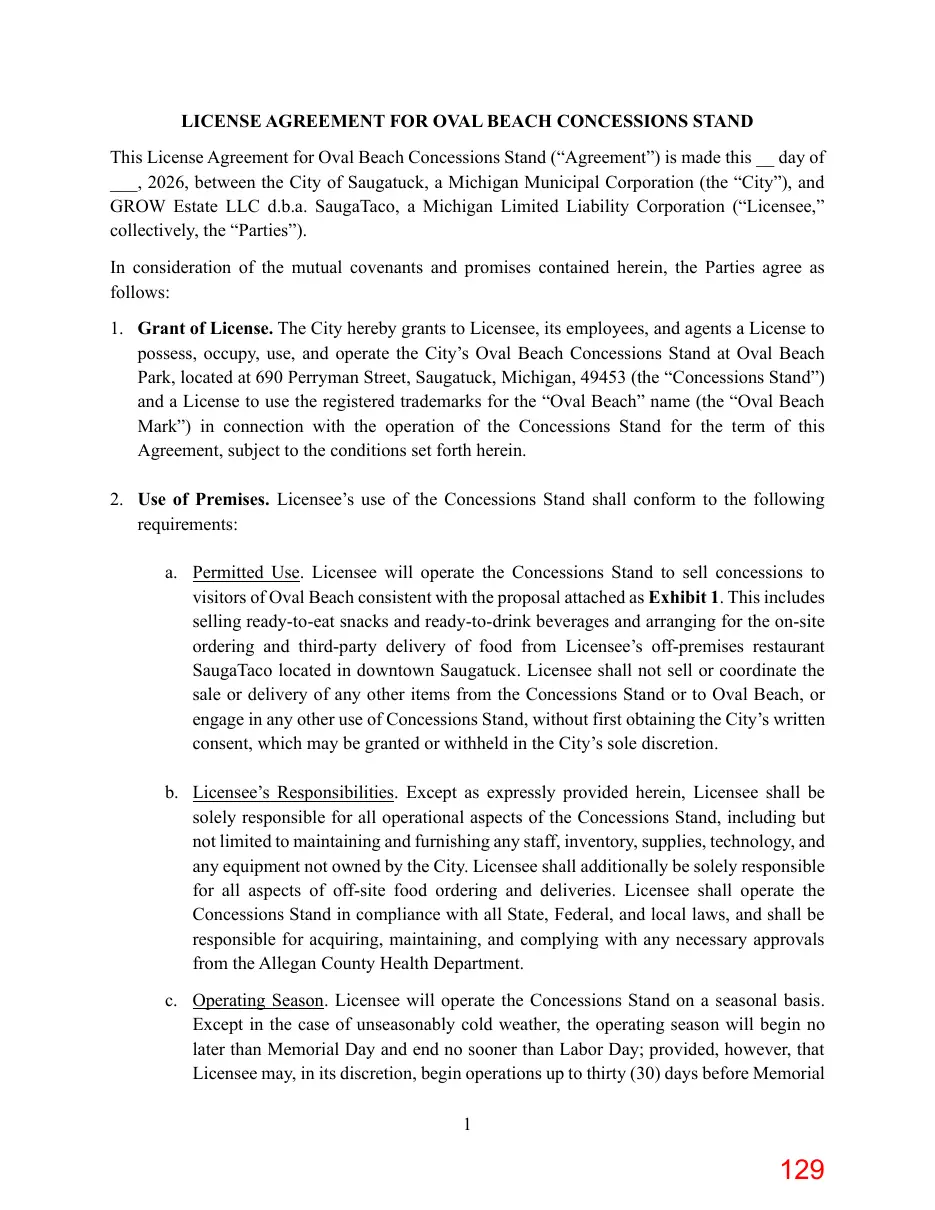 Page 129 of the packet; its text follows