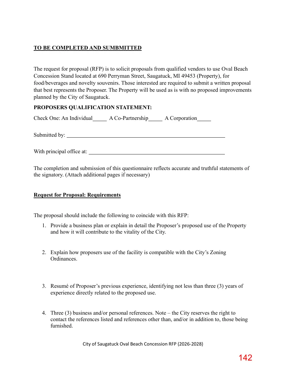 Page 142 of the packet; its text follows